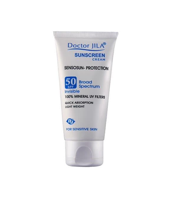 کرم ضد آفتاب بی رنگ سنسو سان-پروتکشن SPF50 دکتر ژیلا حجم 50 میلی لیتر