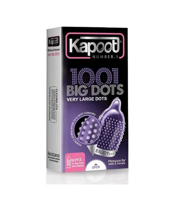 کاندوم خاردار درشت کاپوت مدل Big Dots بسته 10 عددی