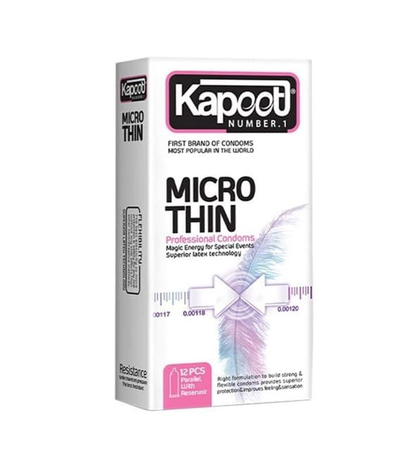 اندوم تاخیری فوق نازک کاپوت مدل MICRO THIN بسته 12 عددی