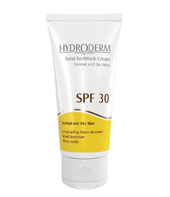كرم ضد آفتاب با SPF30 مناسب پوست های خشک و معمولی هیدرودرم حجم 50 میلی لیتر